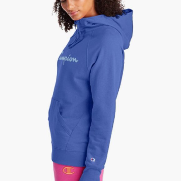 Champion Women's Graphic Fleece Hoodie Size 1X  Plus Power blend Deep Forte Blue - Picture 3 of 11